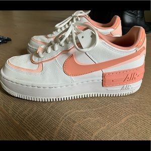 Nike Air Force 1 Shadow White Coral pink- size 8.5